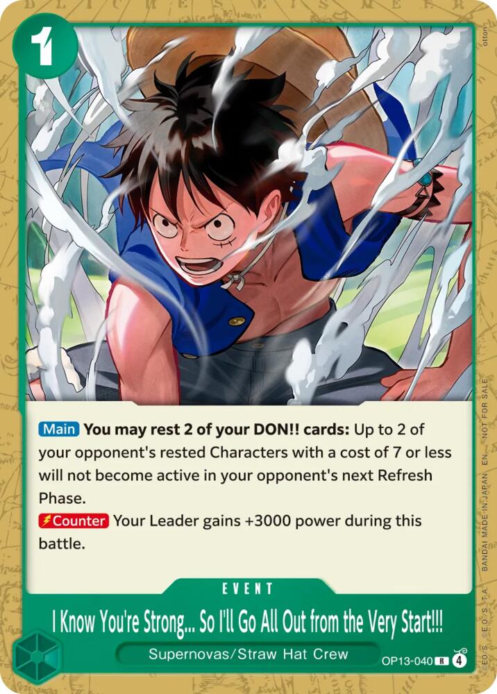 I Know You're Strong... So I'll Go All Out from the Very Start!!! (Tournament Pack 2026 Vol. 4), One Piece Promotion Cards OP13-040