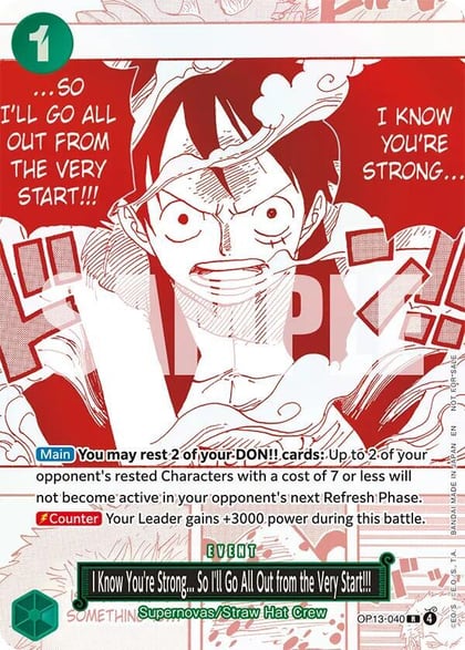 I Know You're Strong... So I'll Go All Out from the Very Start!!! (3rd Anniversary Treasure Campaign Pack), One Piece Promotion Cards OP13-040
