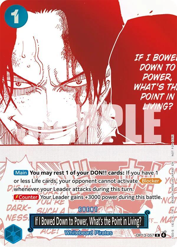 If I Bowed Down to Power, What's the Point in Living? (3rd Anniversary Treasure Campaign Pack), One Piece Promotion Cards OP13-057