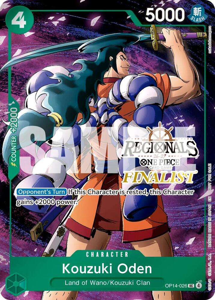 Kouzuki Oden (Regionals Finalist Card Set 26-27 Vol.2), One Piece Promotion Cards OP14-026