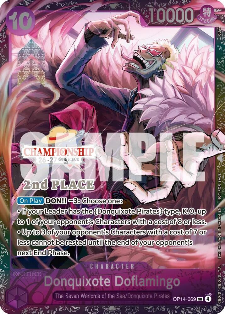 Donquixote Doflamingo (CS 26-27 2nd Place Trophy Card), One Piece Promotion Cards OP14-069