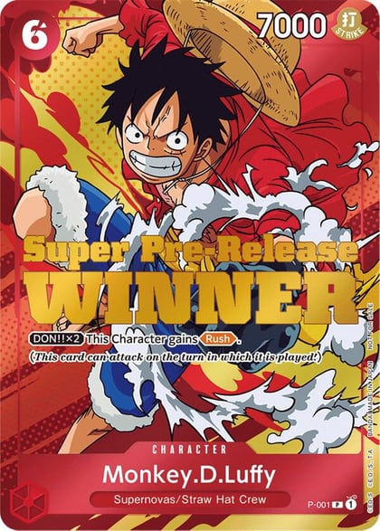 Monkey.D.Luffy (Super Pre-Release) [Winner], One Piece Promotion Cards P-001