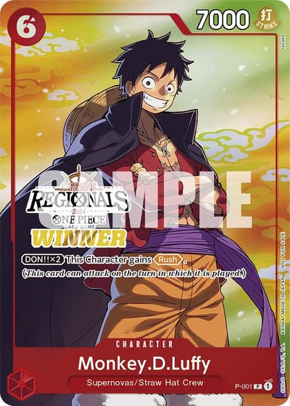 Monkey.D.Luffy (001) (Offline Regional 2024 Vol. 2) [Winner], One Piece Promotion Cards P-001