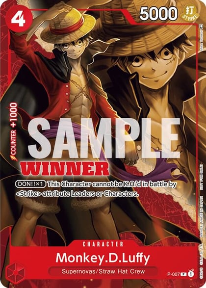 Monkey.D.Luffy - P-007 (Winner Pack Vol. 1), One Piece Promotion Cards P-007