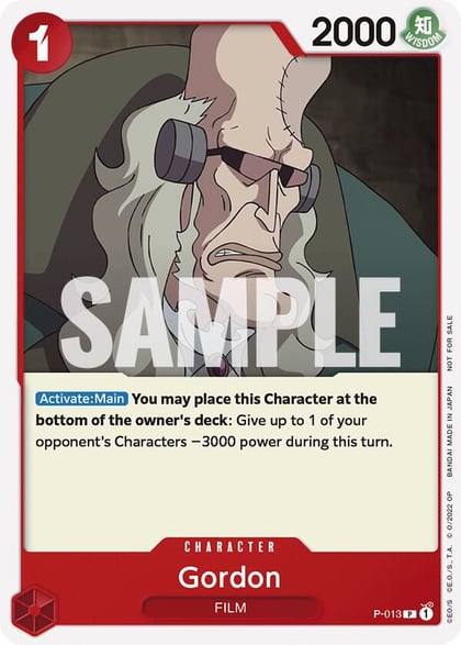 Gordon (One Piece Film Red), One Piece Promotion Cards P-013