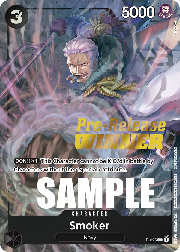 Smoker (Pre-Release) [Winner], One Piece Promotion Cards P-025