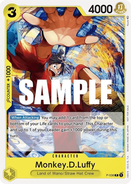 Monkey.D.Luffy (Pre-Release Tournament), One Piece Promotion Cards P-036
