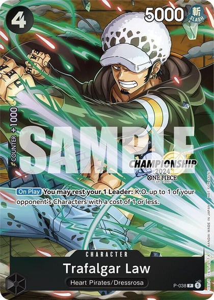 Trafalgar Law - P-038 (CS 2024 Event Pack Finalist), One Piece Promotion Cards P-038