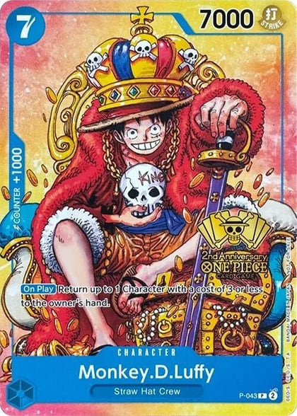 Monkey.D.Luffy (2nd Anniversary Stamped Promo), One Piece Promotion Cards P-043