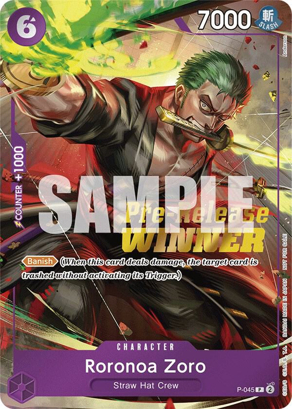 Roronoa Zoro (OP-06 Pre-Release Tournament) [Winner], One Piece Promotion Cards P-045