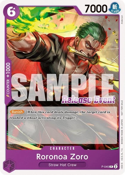 Roronoa Zoro (ST15 - ST20 Release Event Pack), One Piece Promotion Cards P-045