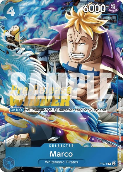 Marco (Two Legends Pre-Release Winner), One Piece Promotion Cards P-071