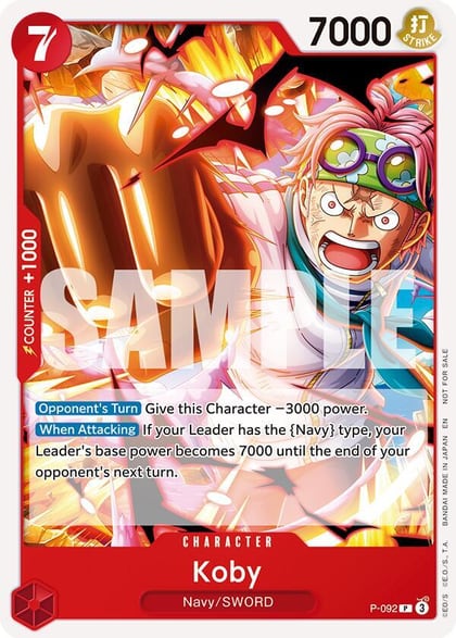 Koby (OP12 Release Event), One Piece Promotion Cards P-092