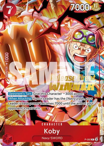 Koby (OP12 Release Event Winner), One Piece Promotion Cards P-092