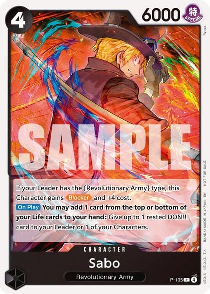 Sabo (Store Tournament 2025 Vol. 4), One Piece Promotion Cards P-105