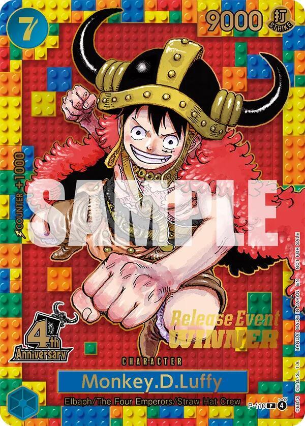 Monkey.D.Luffy (4th Anniversary) (Winner), One Piece Promotion Cards P-110