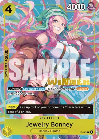 Jewelry Bonney (Heroines Battle Winner Pack), One Piece Promotion Cards P-113