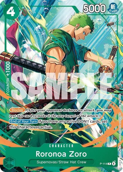 Roronoa Zoro (114), One Piece Promotion Cards P-114