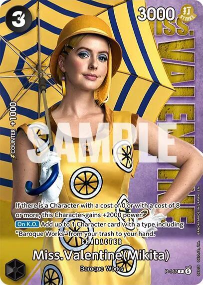 Miss.Valentine (Mikita) - P-147 (Premium Card Collection -Live Action Edition Vol.2 Baroque Works-), One Piece Promotion Cards P-147