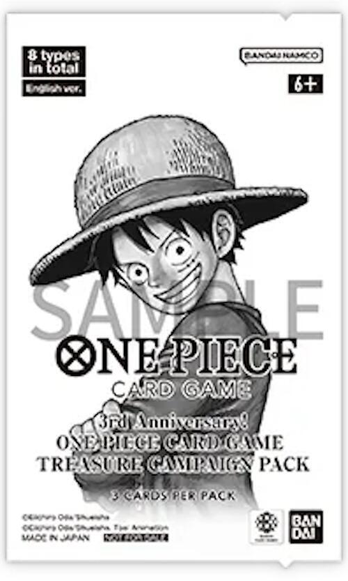 3rd Anniversary One Piece Card Game Treasure Campaign Pack, One Piece Promotion Cards P661447