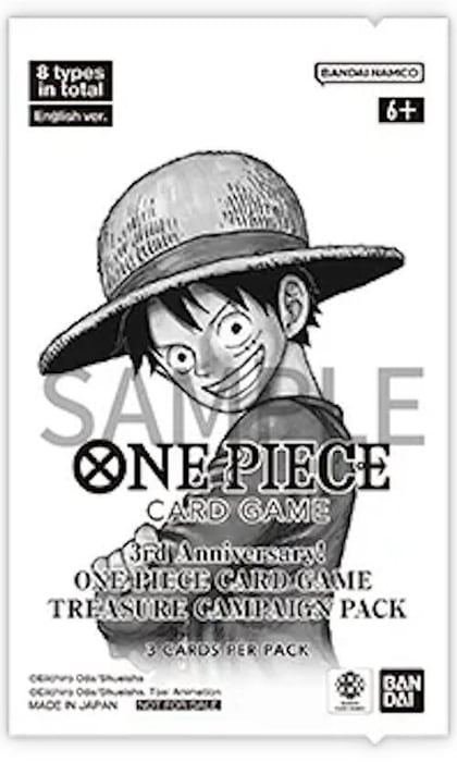 3rd Anniversary One Piece Card Game Treasure Campaign Pack, One Piece Promotion Cards P661447