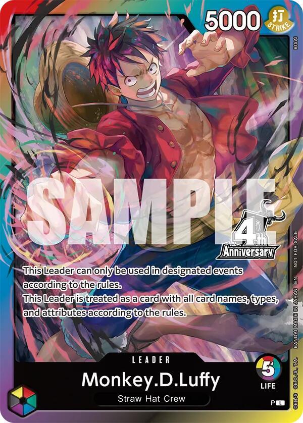 Monkey.D.Luffy (4th Anniversary Leader Card), One Piece Promotion Cards #712746