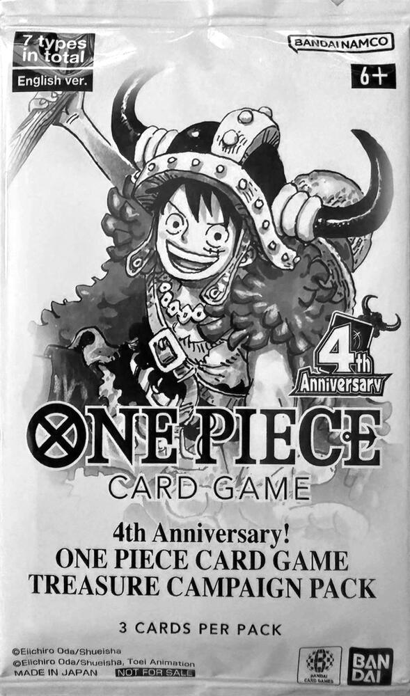4th Anniversary One Piece Card Game Treasure Campaign Pack, One Piece Promotion Cards P714348