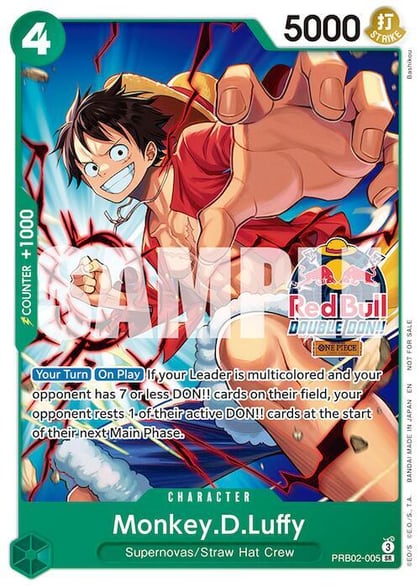 Monkey.D.Luffy (Red Bull Double Don!!), One Piece Promotion Cards PRB02-005