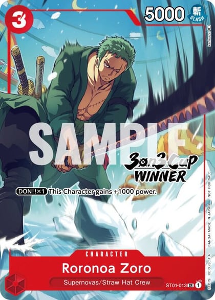 Roronoa Zoro (3-on-3 Cup) [Winner], One Piece Promotion Cards ST01-013