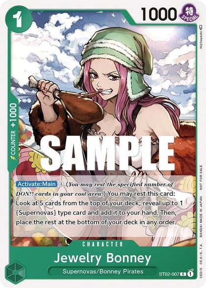 Jewelry Bonney (Tournament Pack Vol. 3) [Participant], One Piece Promotion Cards ST02-007