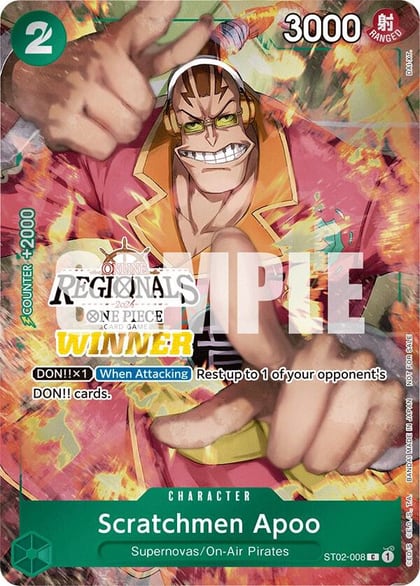 Scratchmen Apoo (Online Regional 2024) [Winner], One Piece Promotion Cards ST02-008