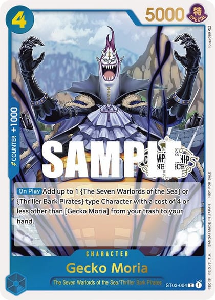 Gecko Moria (Store Championship 2023 Participation Pack Vol.1), One Piece Promotion Cards ST03-004