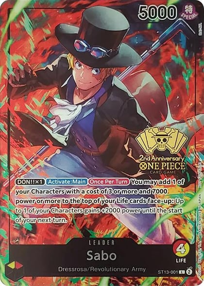 Sabo (2nd Anniversary Tournament), One Piece Promotion Cards ST13-001