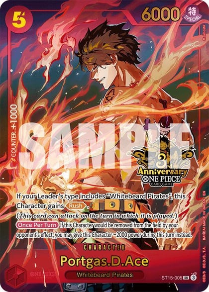 Portgas.D.Ace (Japanese Version 3rd Anniversary Set), One Piece Promotion Cards ST15-005