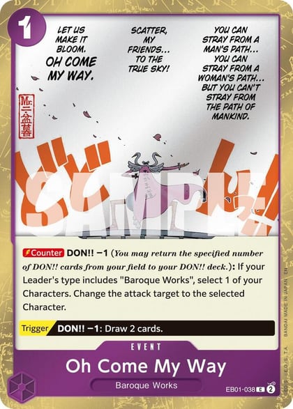 Oh Come My Way (Pirate Foil), Premium Booster -The Best- Vol. 2 EB01-038