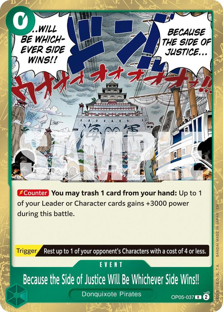 Because the Side of Justice Will Be Whichever Side Wins!! (Reprint), Premium Booster -The Best- Vol. 2 OP05-037