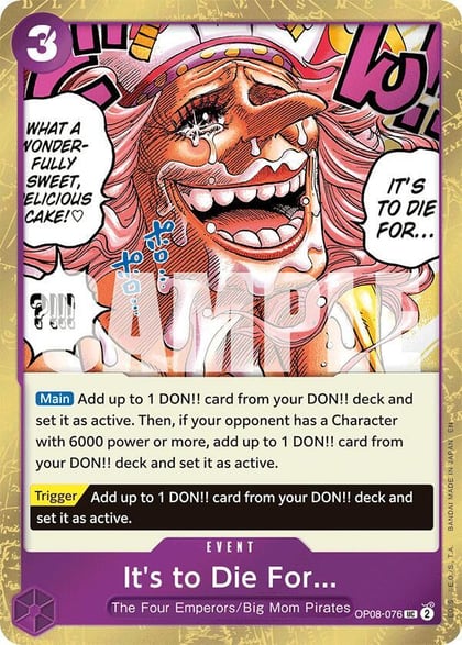 It's to Die For (Pirate Foil), Premium Booster -The Best- Vol. 2 OP08-076
