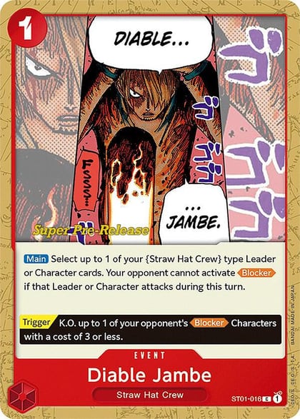 Diable Jambe, Super Pre-Release Starter Deck 1: Straw Hat Crew ST01-016