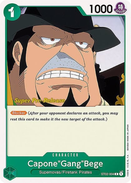 Capone"Gang"Bege, Super Pre-Release Starter Deck 2: Worst Generation ST02-004