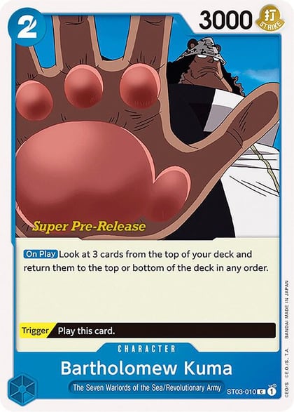 Bartholomew Kuma, Super Pre-Release Starter Deck 3: The Seven Warlords of the Sea ST03-010
