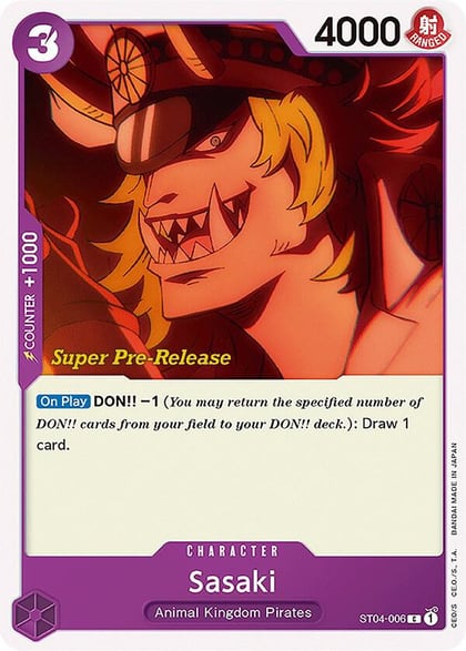 Sasaki, Super Pre-Release Starter Deck 4: Animal Kingdom Pirates ST04-006