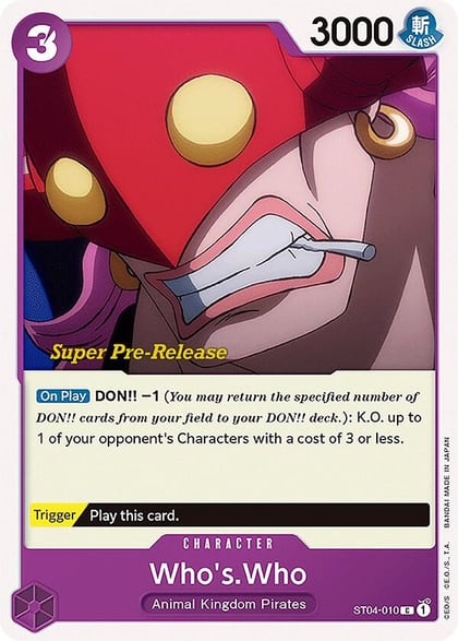 Who's.Who, Super Pre-Release Starter Deck 4: Animal Kingdom Pirates ST04-010