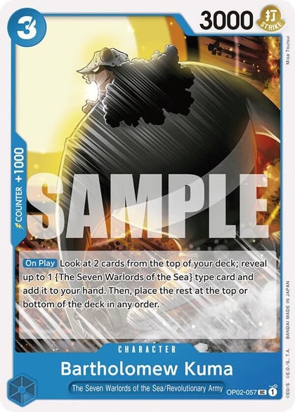 Bartholomew Kuma, Starter Deck 17: BLUE Donquixote Doflamingo OP02-057