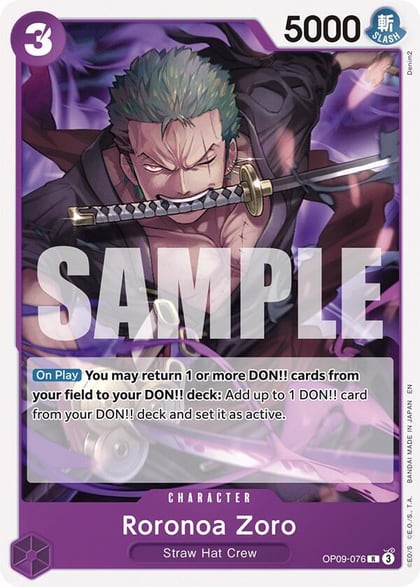Roronoa Zoro (Reprint), Starter Deck 26: PURPLE/BLACK Monkey.D.Luffy OP09-076