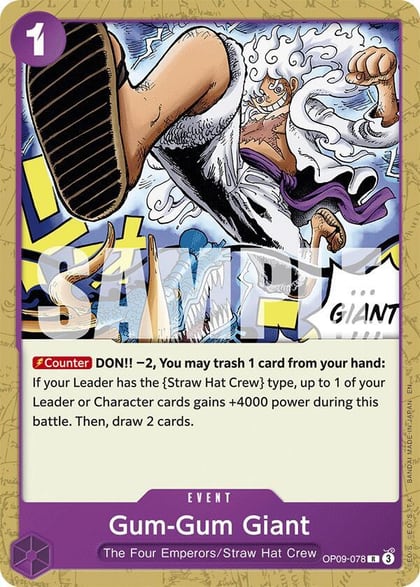 Gum-Gum Giant (Reprint), Starter Deck 26: PURPLE/BLACK Monkey.D.Luffy OP09-078