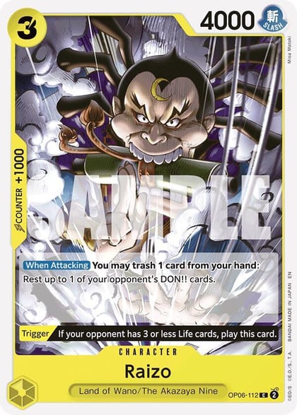 Raizo (Reprint), Starter Deck 28: GREEN/YELLOW Yamato OP06-112