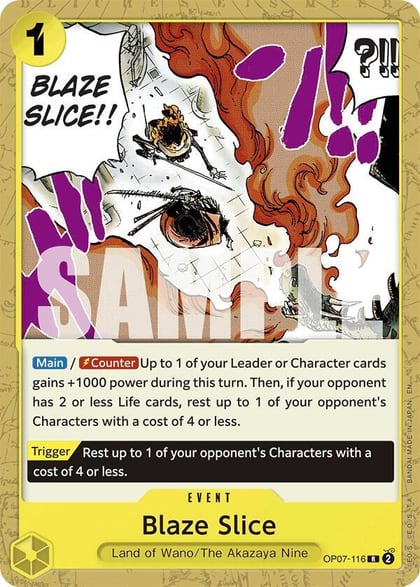 Blaze Slice (Reprint), Starter Deck 28: GREEN/YELLOW Yamato OP07-116
