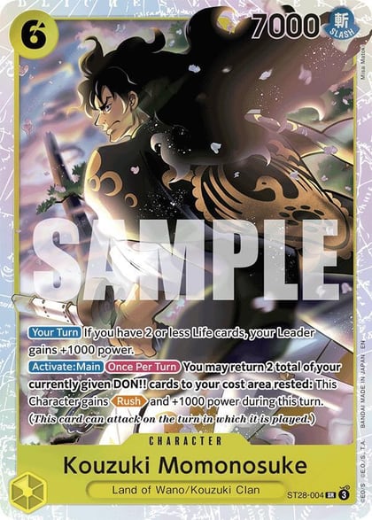 Kouzuki Momonosuke, Starter Deck 28: GREEN/YELLOW Yamato ST28-004