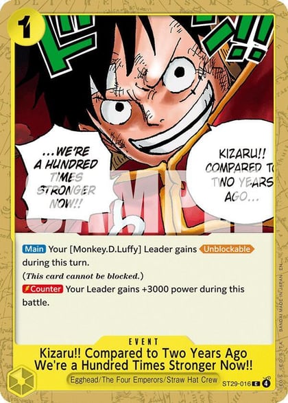 Kizaru!! Compared to Two Years Ago We're a Hundred Times Stronger Now!!, Starter Deck 29: Egghead ST29-016
