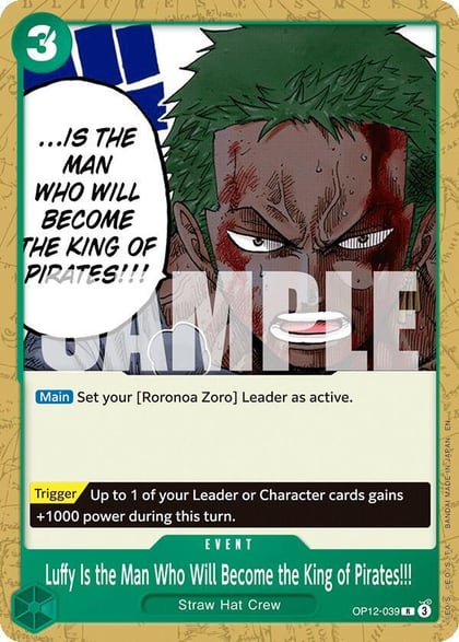 Luffy Is the Man Who Will Become the King of Pirates!!!, Starter Deck 32: GREEN Roronoa Zoro OP12-039